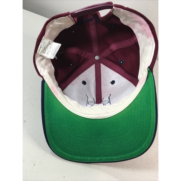 Disney  Vintage Mickey Mouse Embroidered Logo Snapback Hat Burgundy Disney Hat - Picture 4 of 12